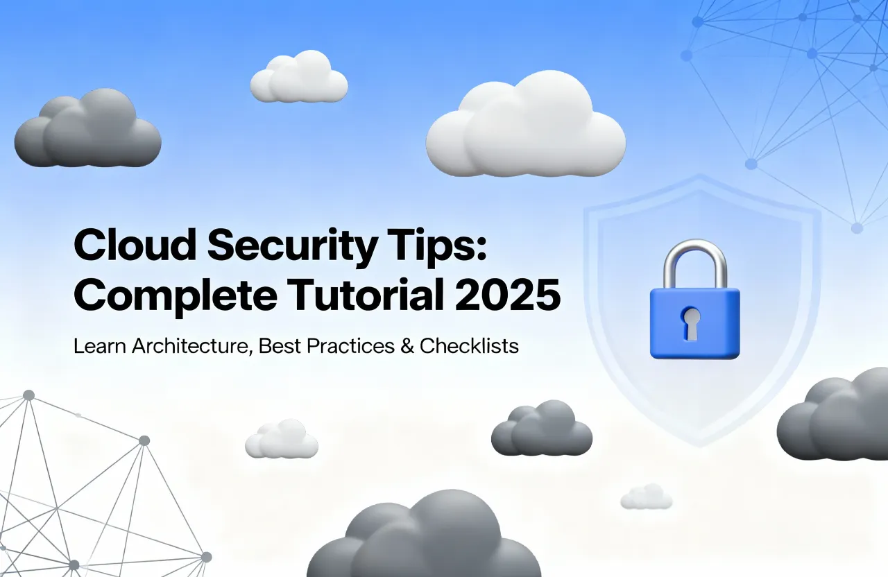 Cloud Security Tips tutorial 2025 with architecture and best practices infographic
