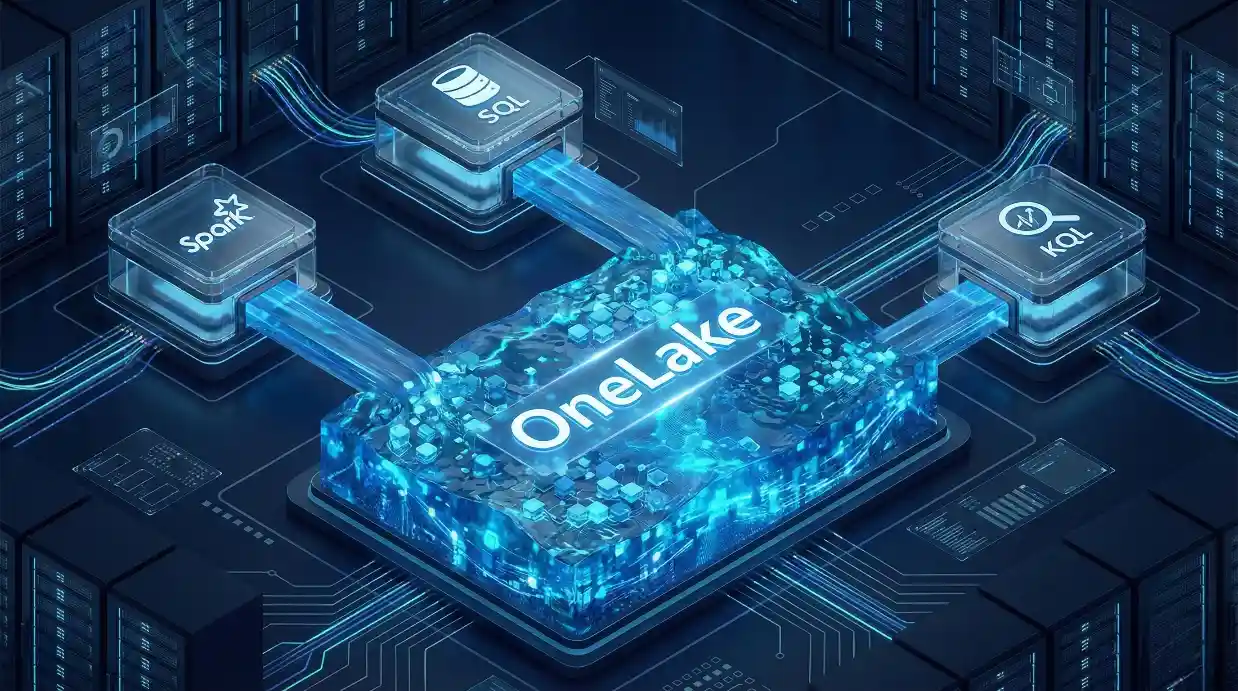 Microsoft Fabric OneLake Architecture Diagram showing unified storage