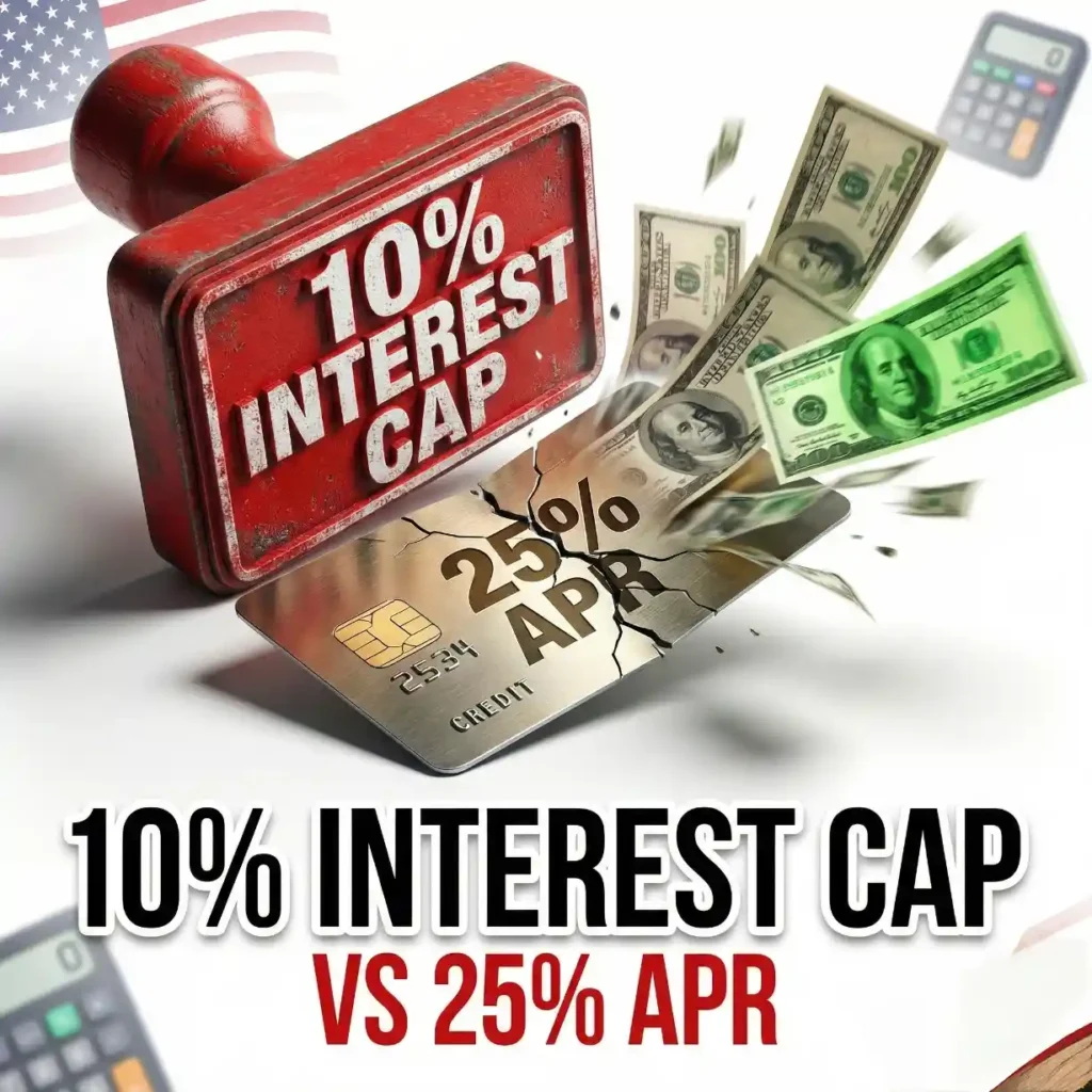 Trump 10% Credit Card Interest Cap Calculator