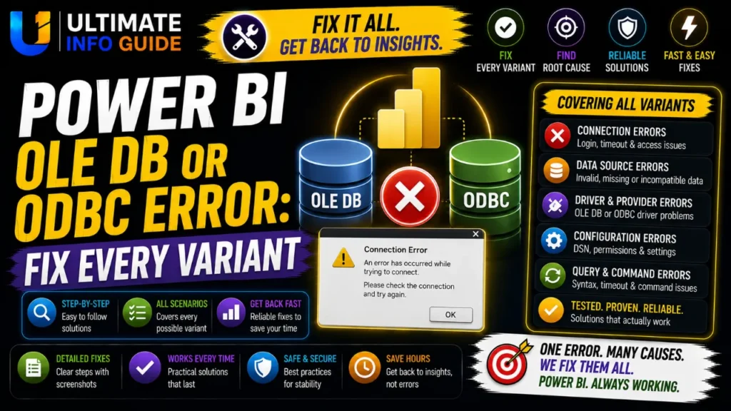 Power BI OLE DB or ODBC Error